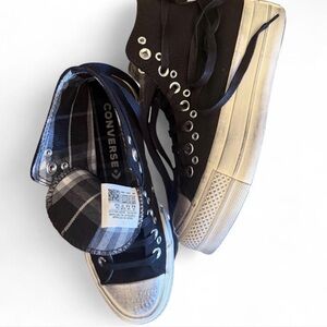 New Chuck Taylor Hi Rise Punk Platform Sz 6.5 Converse Goth Rivets